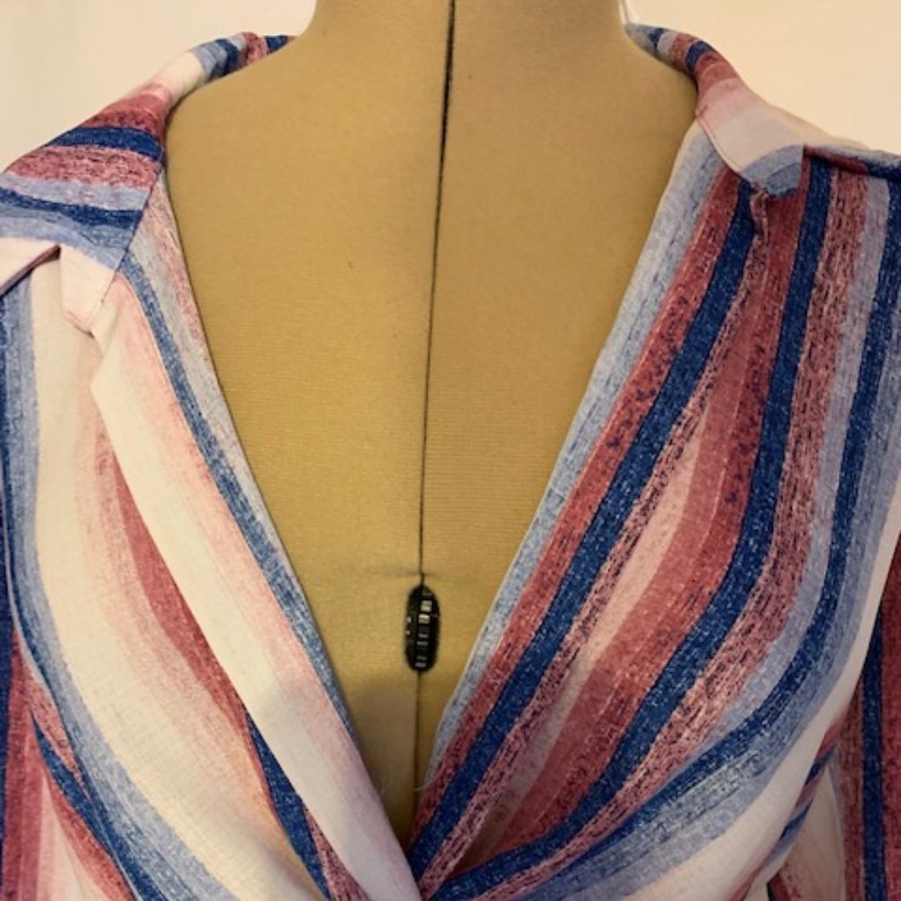 Women's Striped Turban Bodice Blouse NWOT